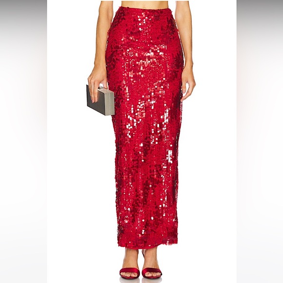 NWOT! Michael Costello x REVOLVE Marlene Skirt in Red